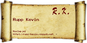 Rupp Kevin névjegykártya